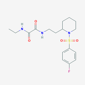 molecular formula C17H24FN3O4S B2903435 N1-ethyl-N2-(2-(1-((4-fluorophenyl)sulfonyl)piperidin-2-yl)ethyl)oxalamide CAS No. 898445-23-3