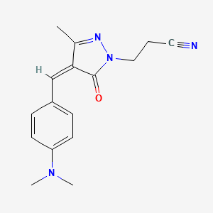 molecular formula C16H18N4O B2903443 (Z)-3-(4-(4-(dimethylamino)benzylidene)-3-methyl-5-oxo-4,5-dihydro-1H-pyrazol-1-yl)propanenitrile CAS No. 325475-28-3