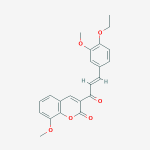 molecular formula C22H20O6 B2903445 3-[(2E)-3-(4-ethoxy-3-methoxyphenyl)prop-2-enoyl]-8-methoxy-2H-chromen-2-one CAS No. 690214-66-5