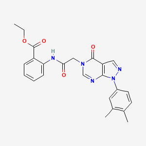 molecular formula C24H23N5O4 B2903447 ethyl 2-(2-(1-(3,4-dimethylphenyl)-4-oxo-1H-pyrazolo[3,4-d]pyrimidin-5(4H)-yl)acetamido)benzoate CAS No. 852451-56-0