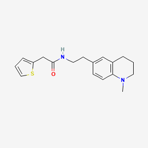 molecular formula C18H22N2OS B2903460 N-(2-(1-methyl-1,2,3,4-tetrahydroquinolin-6-yl)ethyl)-2-(thiophen-2-yl)acetamide CAS No. 946362-55-6