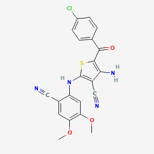 4-Amino-5-(4-chlorobenzoyl)-2-(2-cyano-4,5-dimethoxyanilino)-3-thiophenecarbonitrile