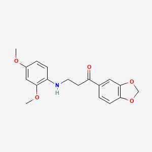 molecular formula C18H19NO5 B2903473 1-(1,3-Benzodioxol-5-yl)-3-(2,4-dimethoxyanilino)-1-propanone CAS No. 477319-03-2
