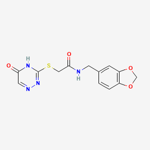 N-(benzo[d][1,3]dioxol-5-ylmethyl)-2-((5-oxo-4,5-dihydro-1,2,4-triazin-3-yl)thio)acetamide