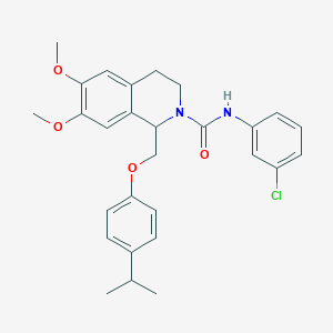 molecular formula C28H31ClN2O4 B2903486 N-(3-chlorophenyl)-1-((4-isopropylphenoxy)methyl)-6,7-dimethoxy-3,4-dihydroisoquinoline-2(1H)-carboxamide CAS No. 680605-09-8