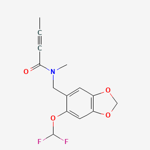 N-[[6-(Difluoromethoxy)-1,3-benzodioxol-5-yl]methyl]-N-methylbut-2-ynamide