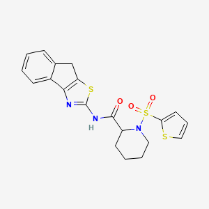 molecular formula C20H19N3O3S3 B2903511 N-(8H-indeno[1,2-d]thiazol-2-yl)-1-(thiophen-2-ylsulfonyl)piperidine-2-carboxamide CAS No. 1097899-47-2