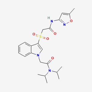 N,N-diisopropyl-2-(3-((2-((5-methylisoxazol-3-yl)amino)-2-oxoethyl)sulfonyl)-1H-indol-1-yl)acetamide