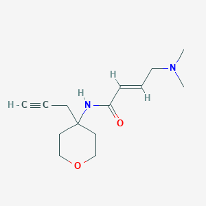 (E)-4-(Dimethylamino)-N-(4-prop-2-ynyloxan-4-yl)but-2-enamide