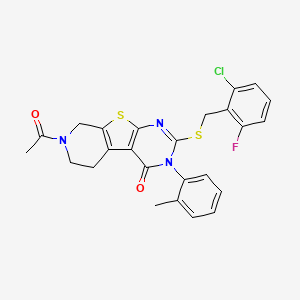 7-acetyl-2-((2-chloro-6-fluorobenzyl)thio)-3-(o-tolyl)-5,6,7,8-tetrahydropyrido[4',3':4,5]thieno[2,3-d]pyrimidin-4(3H)-one