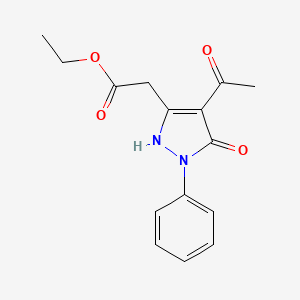 molecular formula C15H16N2O4 B2903528 Ethyl (4-acetyl-5-hydroxy-1-phenyl-1H-pyrazol-3-yl)acetate CAS No. 2279121-97-8