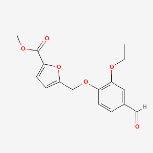 molecular formula C16H16O6 B2903530 5-(2-Ethoxy-4-formyl-phenoxymethyl)-furan-2-carboxylic acid methyl ester CAS No. 733796-13-9