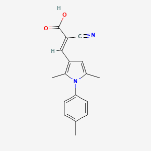 molecular formula C17H16N2O2 B2903542 2-cyano-3-[2,5-dimethyl-1-(4-methylphenyl)-1H-pyrrol-3-yl]prop-2-enoic acid CAS No. 733030-71-2