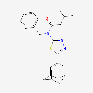 molecular formula C24H31N3OS B2903545 N-[5-(1-adamantyl)-1,3,4-thiadiazol-2-yl]-N-benzyl-3-methylbutanamide CAS No. 392320-23-9