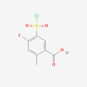 molecular formula C8H6ClFO4S B2903552 5-(Chlorosulfonyl)-4-fluoro-2-methylbenzoic acid CAS No. 1026030-54-5