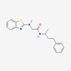 molecular formula C20H23N3OS B2903553 2-(benzo[d]thiazol-2-yl(methyl)amino)-N-(4-phenylbutan-2-yl)acetamide CAS No. 1396846-25-5