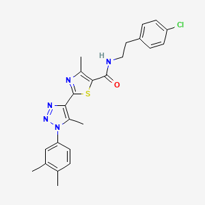 molecular formula C24H24ClN5OS B2903556 N-(4-chlorophenethyl)-2-(1-(3,4-dimethylphenyl)-5-methyl-1H-1,2,3-triazol-4-yl)-4-methylthiazole-5-carboxamide CAS No. 1207007-03-1