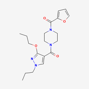 molecular formula C19H26N4O4 B2903559 (4-(furan-2-carbonyl)piperazin-1-yl)(3-propoxy-1-propyl-1H-pyrazol-4-yl)methanone CAS No. 1013755-83-3