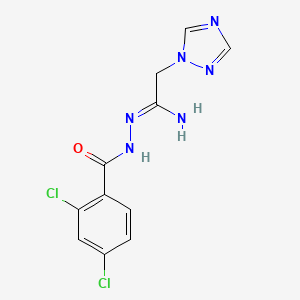 molecular formula C11H10Cl2N6O B2903561 2,4-dichloro-N'-[2-(1H-1,2,4-triazol-1-yl)ethanimidoyl]benzenecarbohydrazide CAS No. 338405-19-9