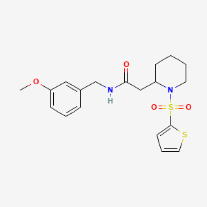 molecular formula C19H24N2O4S2 B2903566 N-(3-methoxybenzyl)-2-(1-(thiophen-2-ylsulfonyl)piperidin-2-yl)acetamide CAS No. 941911-71-3