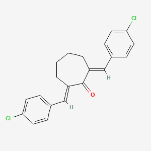 molecular formula C21H18Cl2O B2903572 (2E,7E)-2,7-bis[(4-chlorophenyl)methylidene]cycloheptan-1-one CAS No. 140401-79-2