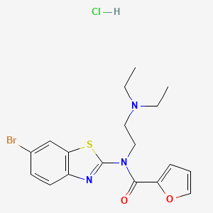 molecular formula C18H21BrClN3O2S B2903580 N-(6-bromobenzo[d]thiazol-2-yl)-N-(2-(diethylamino)ethyl)furan-2-carboxamide hydrochloride CAS No. 1216667-97-8