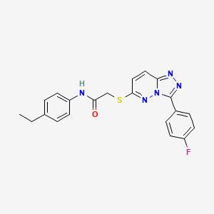 molecular formula C21H18FN5OS B2903581 N-(4-ethylphenyl)-2-((3-(4-fluorophenyl)-[1,2,4]triazolo[4,3-b]pyridazin-6-yl)thio)acetamide CAS No. 852373-84-3