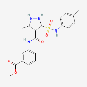 molecular formula C20H20N4O5S B2903582 methyl 3-{3-methyl-5-[(4-methylphenyl)sulfamoyl]-1H-pyrazole-4-amido}benzoate CAS No. 1305253-61-5