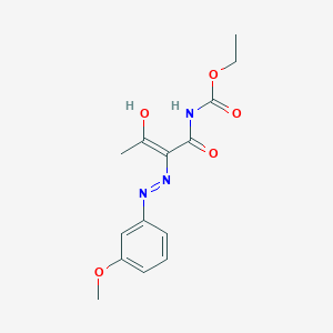 Ethyl n-(2-(2-(3-methoxyphenyl)hydrazono)-3-oxobutanoyl)carbamate