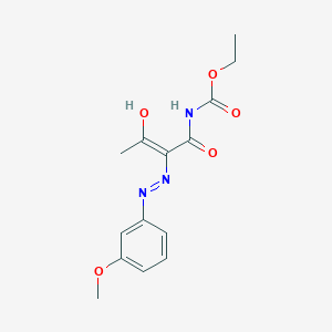 ethyl N-[(E)-3-hydroxy-2-[(3-methoxyphenyl)diazenyl]but-2-enoyl]carbamate