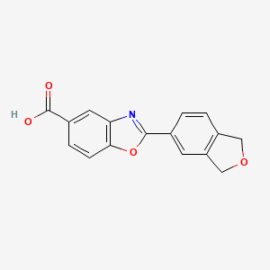 molecular formula C16H11NO4 B2903588 2-(1,3-Dihydro-2-benzofuran-5-yl)-1,3-benzoxazole-5-carboxylic acid CAS No. 1543075-11-1