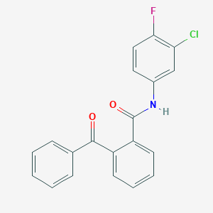 molecular formula C20H13ClFNO2 B290359 2-benzoyl-N-(3-chloro-4-fluorophenyl)benzamide 