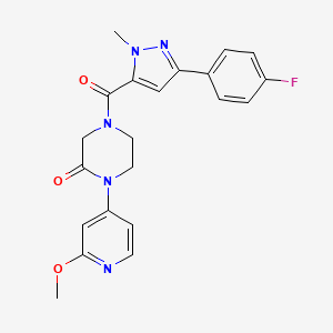 4-[5-(4-Fluorophenyl)-2-methylpyrazole-3-carbonyl]-1-(2-methoxypyridin-4-yl)piperazin-2-one