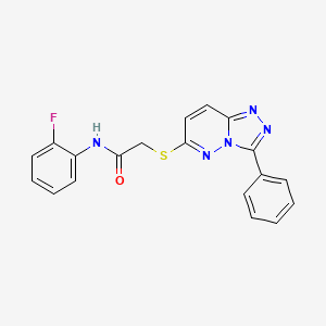 molecular formula C19H14FN5OS B2903611 N-(2-fluorophenyl)-2-((3-phenyl-[1,2,4]triazolo[4,3-b]pyridazin-6-yl)thio)acetamide CAS No. 852372-41-9