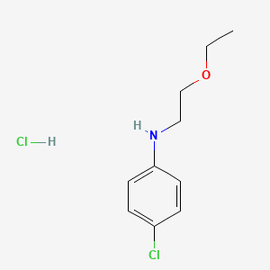 molecular formula C10H15Cl2NO B2903613 4-chloro-N-(2-ethoxyethyl)aniline hydrochloride CAS No. 1909308-70-8
