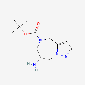 molecular formula C12H20N4O2 B2903618 Tert-butyl 7-amino-4,6,7,8-tetrahydropyrazolo[1,5-a][1,4]diazepine-5-carboxylate CAS No. 2309465-62-9
