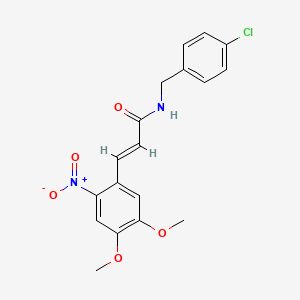 molecular formula C18H17ClN2O5 B2903621 N-(4-chlorobenzyl)-3-(4,5-dimethoxy-2-nitrophenyl)acrylamide CAS No. 331461-80-4