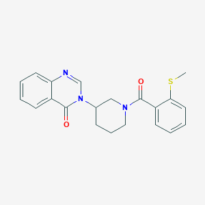 molecular formula C21H21N3O2S B2903622 3-(1-(2-(methylthio)benzoyl)piperidin-3-yl)quinazolin-4(3H)-one CAS No. 2034296-17-6