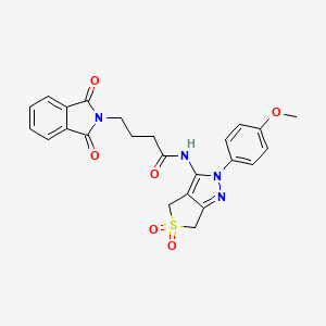 molecular formula C24H22N4O6S B2903625 4-(1,3-dioxoisoindolin-2-yl)-N-(2-(4-methoxyphenyl)-5,5-dioxido-4,6-dihydro-2H-thieno[3,4-c]pyrazol-3-yl)butanamide CAS No. 893939-96-3