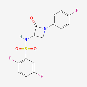 molecular formula C15H11F3N2O3S B2903630 2,5-difluoro-N-[1-(4-fluorophenyl)-2-oxoazetidin-3-yl]benzene-1-sulfonamide CAS No. 1796918-69-8