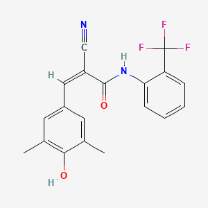 (Z)-2-Cyano-3-(4-hydroxy-3,5-dimethylphenyl)-N-[2-(trifluoromethyl)phenyl]prop-2-enamide