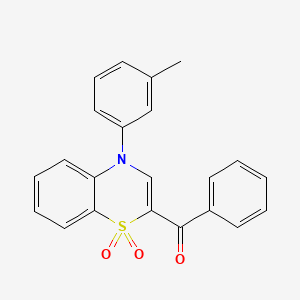 molecular formula C22H17NO3S B2903637 [4-(3-methylphenyl)-1,1-dioxido-4H-1,4-benzothiazin-2-yl](phenyl)methanone CAS No. 1114850-35-9