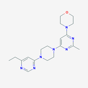 molecular formula C19H27N7O B2903639 4-[6-[4-(6-Ethylpyrimidin-4-yl)piperazin-1-yl]-2-methylpyrimidin-4-yl]morpholine CAS No. 2415601-49-7