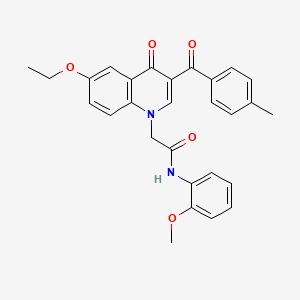 2-[6-ethoxy-3-(4-methylbenzoyl)-4-oxo-1,4-dihydroquinolin-1-yl]-N-(2-methoxyphenyl)acetamide