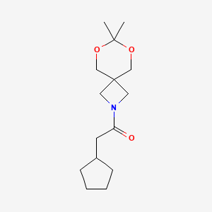 molecular formula C15H25NO3 B2903657 2-Cyclopentyl-1-(7,7-dimethyl-6,8-dioxa-2-azaspiro[3.5]nonan-2-yl)ethanone CAS No. 1396872-18-6