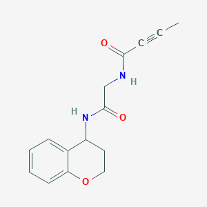 molecular formula C15H16N2O3 B2903660 N-[2-(3,4-Dihydro-2H-chromen-4-ylamino)-2-oxoethyl]but-2-ynamide CAS No. 2411276-47-4