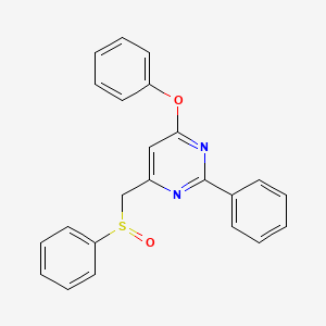 molecular formula C23H18N2O2S B2903661 4-[(benzenesulfinyl)methyl]-6-phenoxy-2-phenylpyrimidine CAS No. 477710-02-4