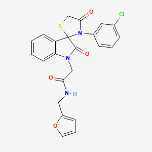molecular formula C23H18ClN3O4S B2903665 2-(3'-(3-chlorophenyl)-2,4'-dioxospiro[indoline-3,2'-thiazolidin]-1-yl)-N-(furan-2-ylmethyl)acetamide CAS No. 894555-77-2