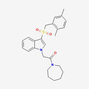 molecular formula C25H30N2O3S B2903667 1-(2-azepan-1-yl-2-oxoethyl)-3-[(2,5-dimethylbenzyl)sulfonyl]-1H-indole CAS No. 878060-75-4