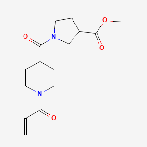 molecular formula C15H22N2O4 B2903695 Methyl 1-(1-prop-2-enoylpiperidine-4-carbonyl)pyrrolidine-3-carboxylate CAS No. 2361730-73-4